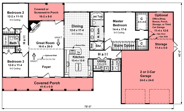 House Plan 59014 Level One