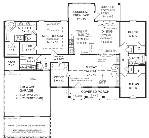 House Plan 59023 Level One
