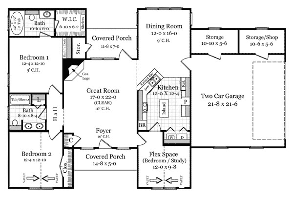 House Plan 59055 Level One