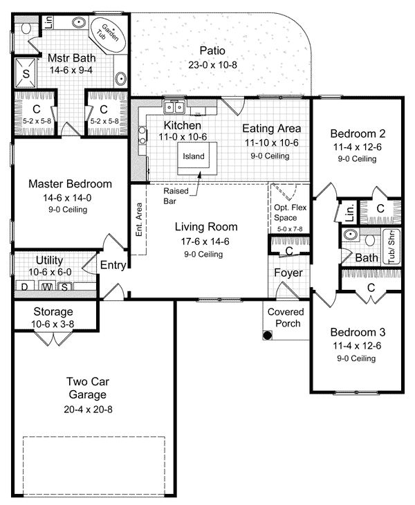 House Plan 59063 Level One
