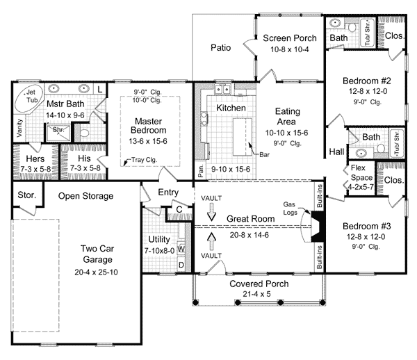 House Plan 59068 Level One