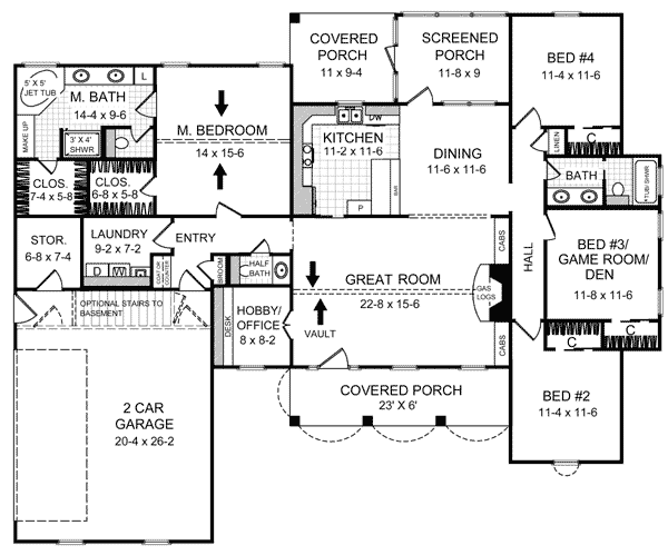 House Plan 59070 Level One