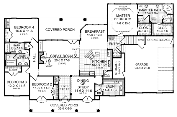 House Plan 59075 Level One