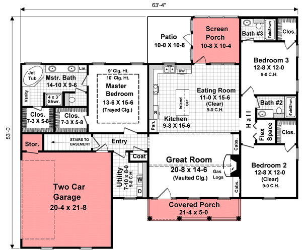 House Plan 59085 Level One