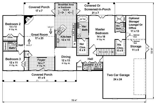 House Plan 59094 Level One