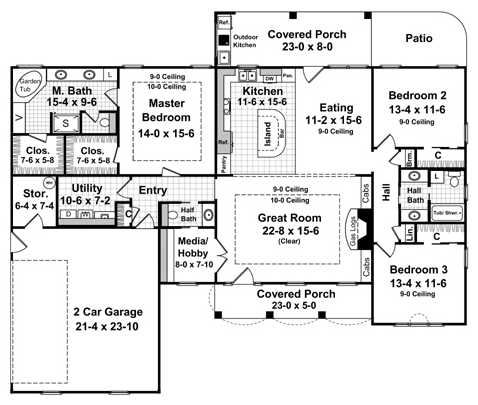 House Plan 59106 Level One