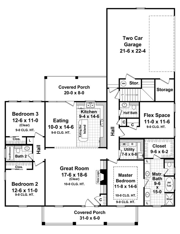 House Plan 59134 Level One