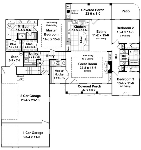 House Plan 59139 Level One