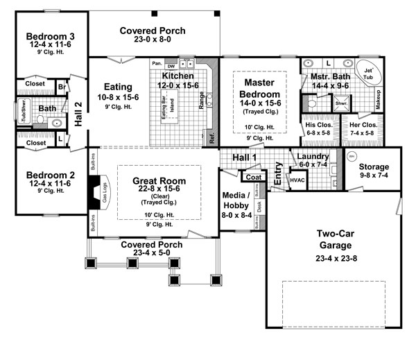House Plan 59170 Level One