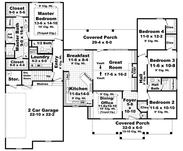 House Plan 59175 Level One