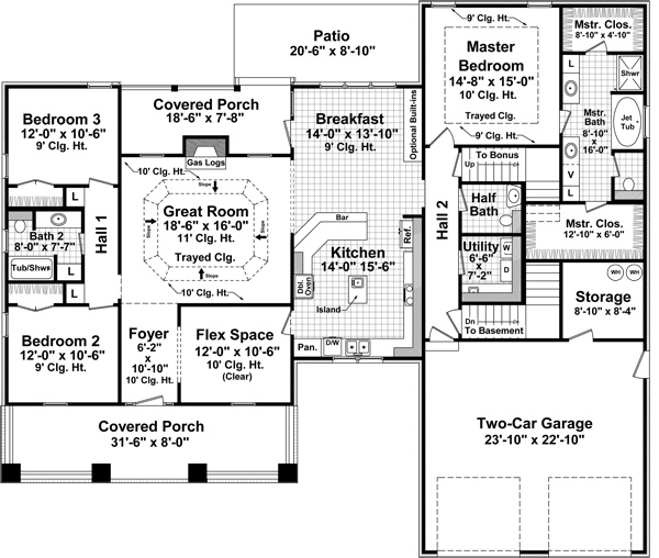 House Plan 59178 Level One