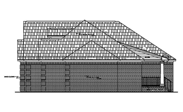 Country, European, French Country, Traditional Plan with 1800 Sq. Ft., 3 Bedrooms, 2 Bathrooms, 2 Car Garage Picture 3