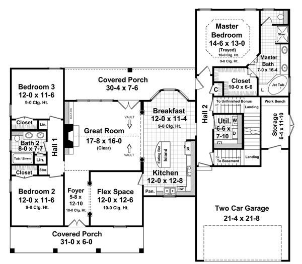 House Plan 59183 Level One