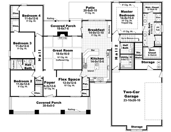 House Plan 59198 Level One