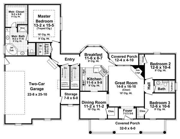 House Plan 59200 Level One