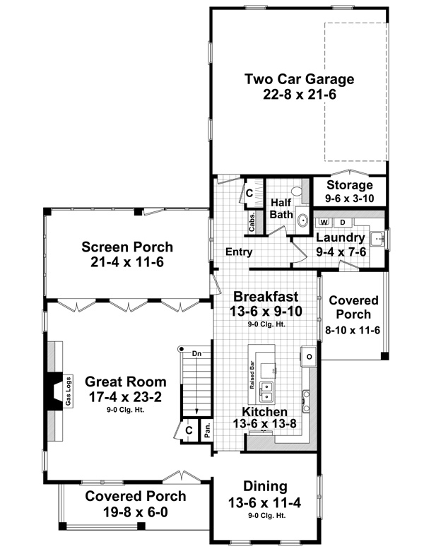 House Plan 59224 Level One