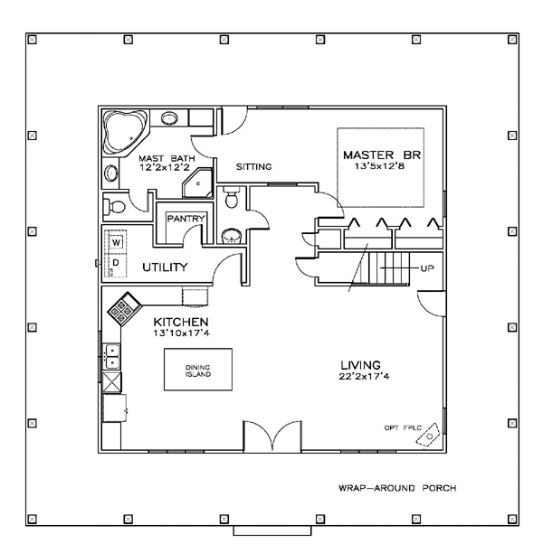 House Plan 59303 Level One