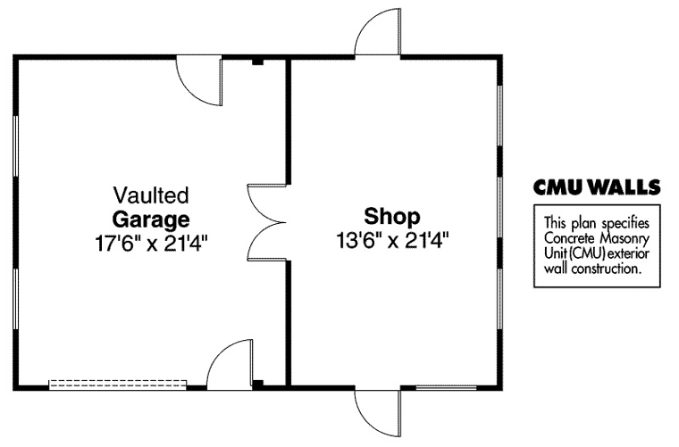 Garage Plan 59440 - 1 Car Garage Level One