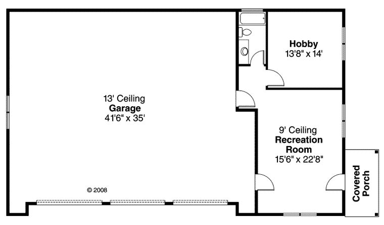 Garage Plan 59464 - 3 Car Garage Level One