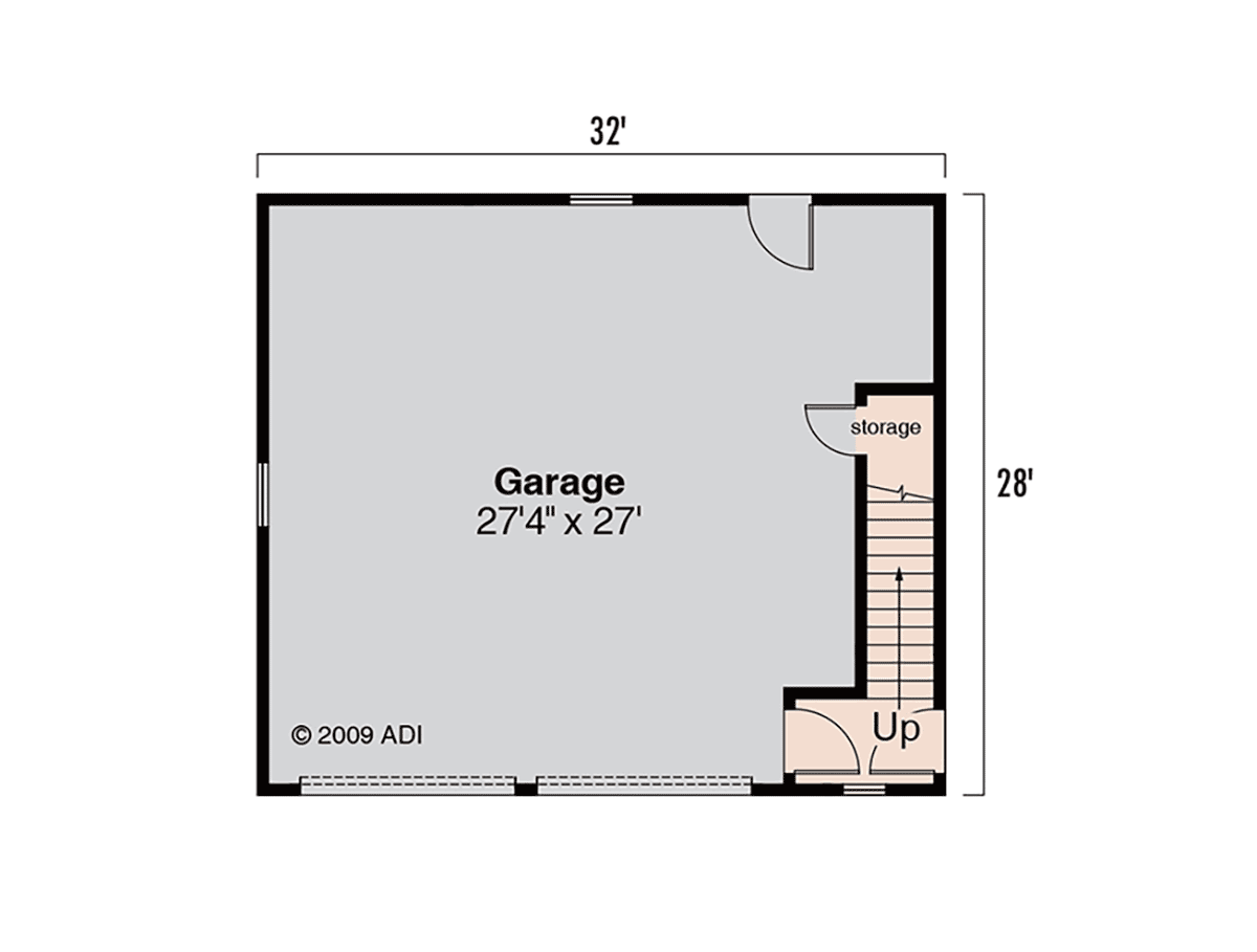 Garage Plan 59469 - 2 Car Garage Apartment Level One