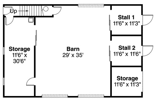 Garage Plan 59474 - 0 Car Garage Apartment Level One