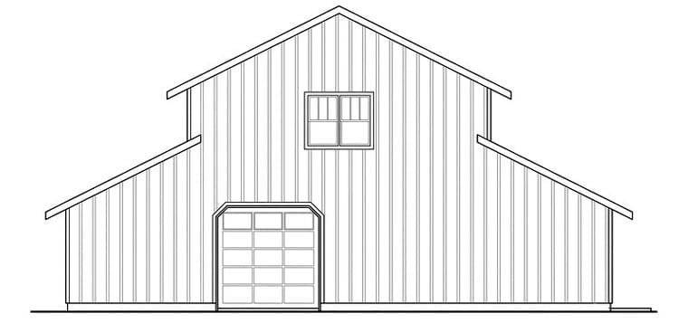 Garage Plan 59474 - 0 Car Garage Apartment Rear Elevation
