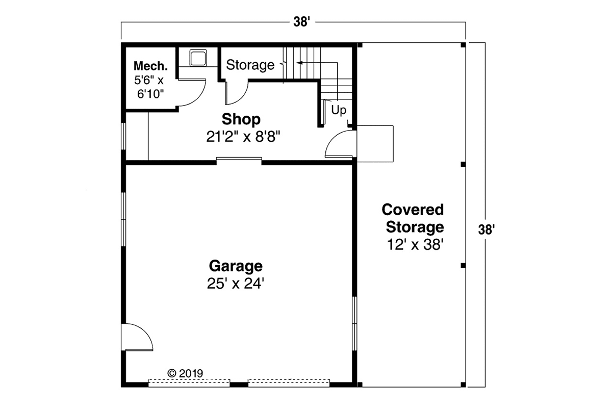 Garage Plan 59475 - 2 Car Garage Apartment Level One