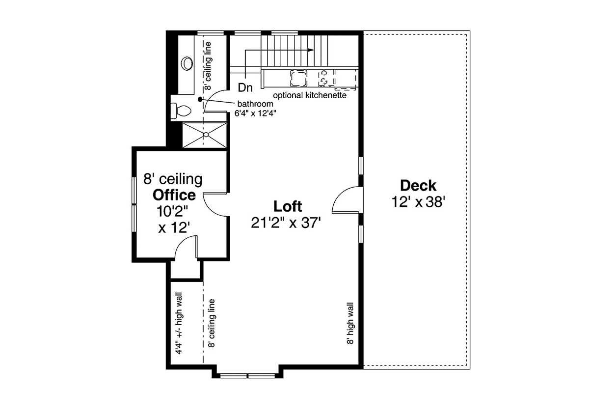 Garage Plan 59475 - 2 Car Garage Apartment Level Two