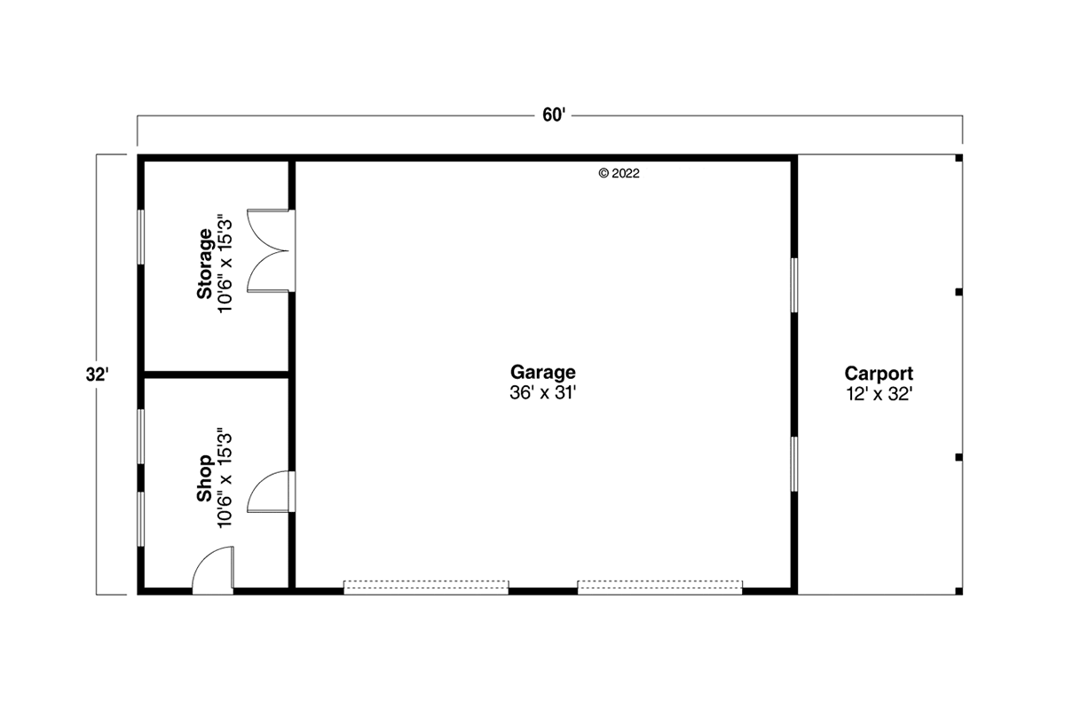 Garage Plan 59477 - 3 Car Garage Level One
