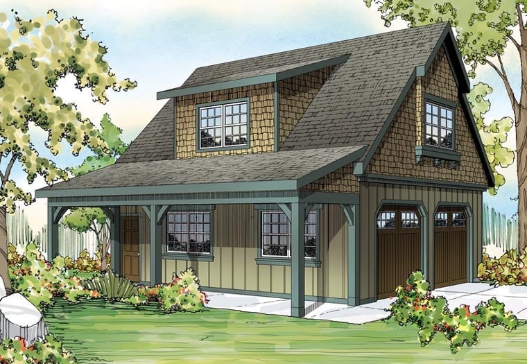 Country, Craftsman, Farmhouse Plan, 2 Car Garage Picture 2