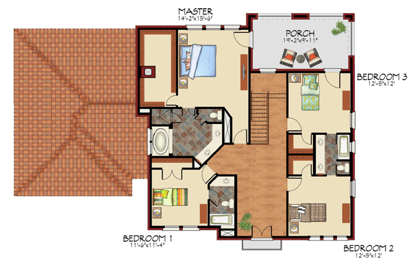 House Plan 59502 Level Two