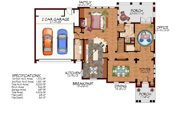 House Plan 59503 Level One