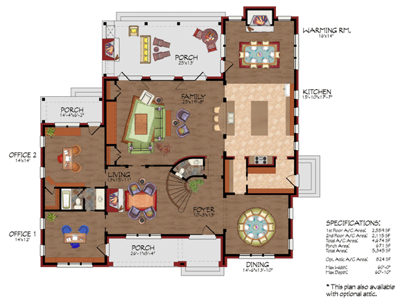 House Plan 59507 Level One