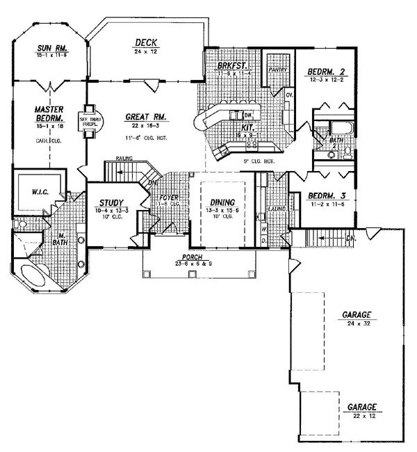 House Plan 59663 Level One