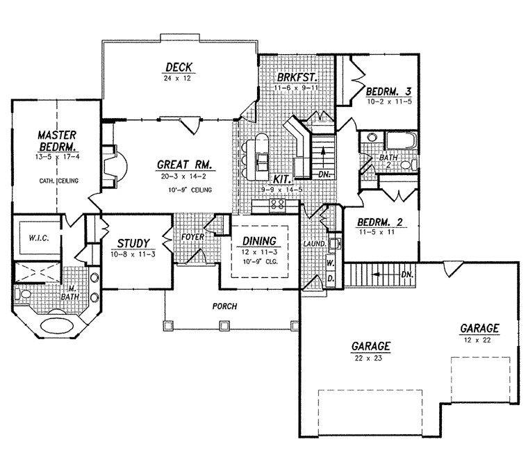House Plan 59677 Level One