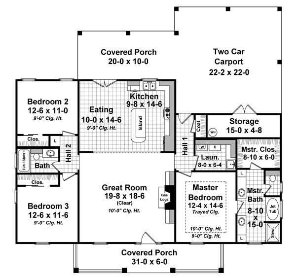 House Plan 59936 Level One