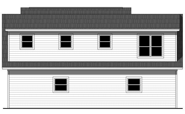 Garage Plan 59948 - 3 Car Garage Apartment Rear Elevation