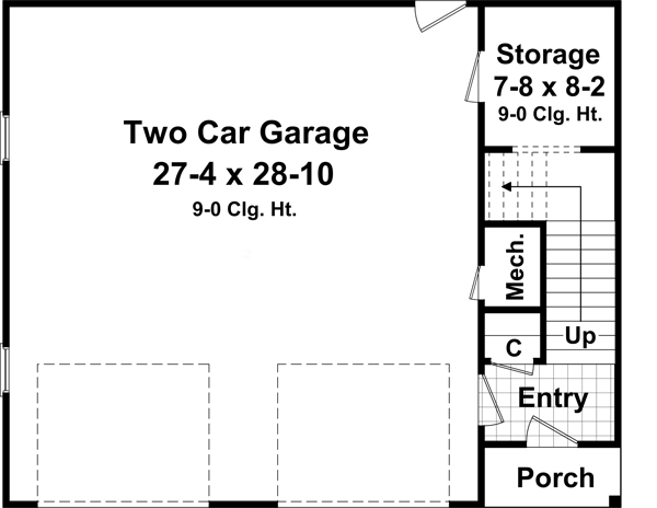 Garage Plan 59949 - 2 Car Garage Apartment Level One