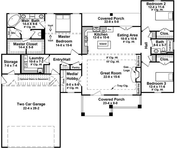 House Plan 59980 Level One