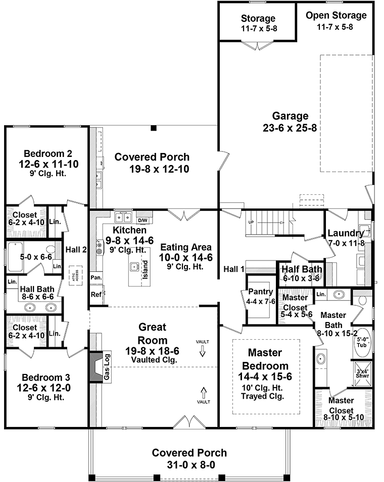House Plan 59996 Level One