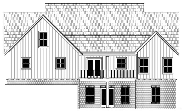 House Plan 59999 Rear Elevation