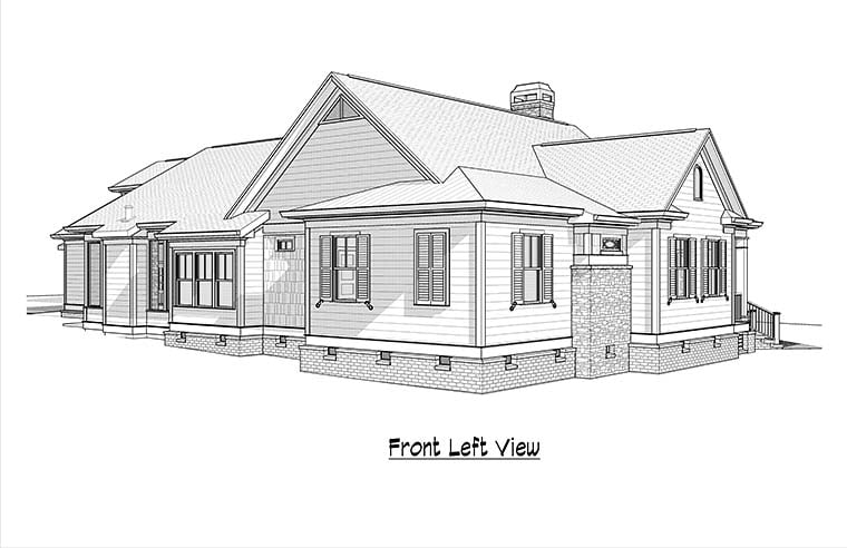 Country, Traditional Plan with 2849 Sq. Ft., 4 Bedrooms, 3 Bathrooms, 2 Car Garage Picture 2