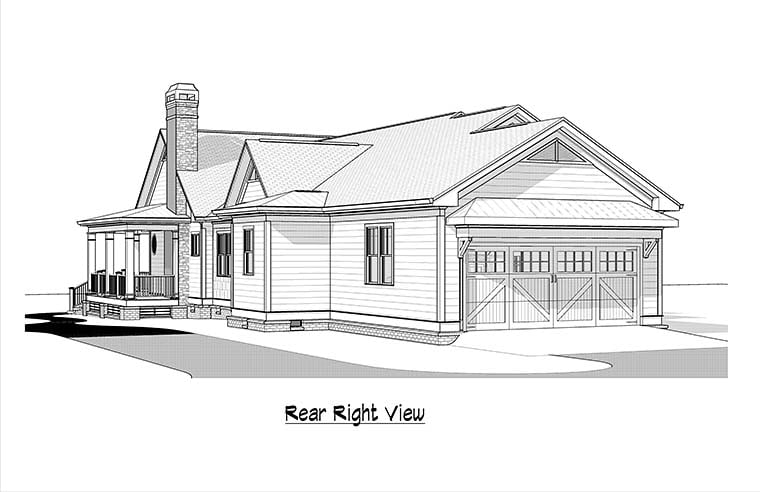 Country, Traditional Plan with 2849 Sq. Ft., 4 Bedrooms, 3 Bathrooms, 2 Car Garage Picture 3