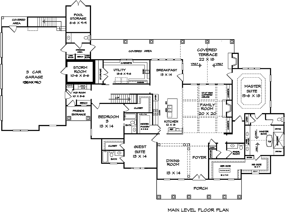 House Plan 60069 Level One