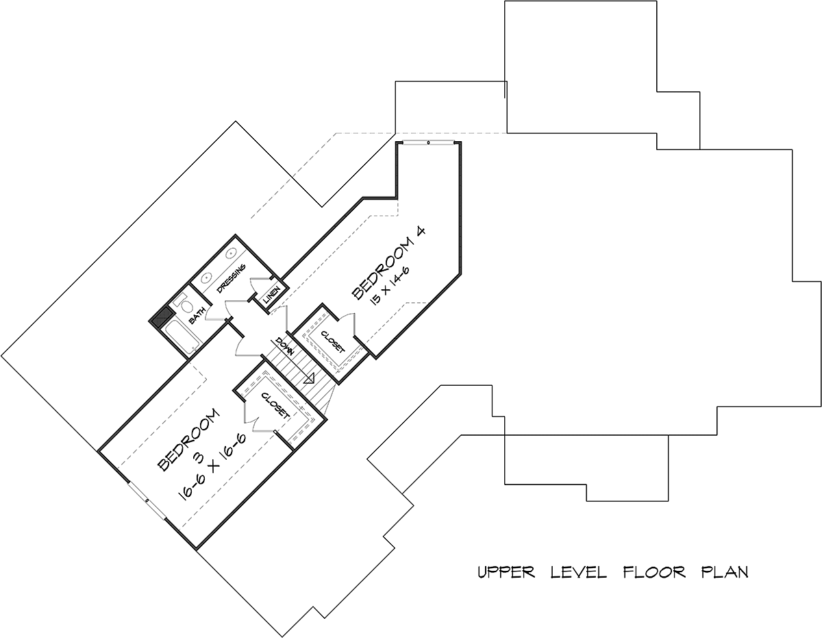 House Plan 60077 Level Two