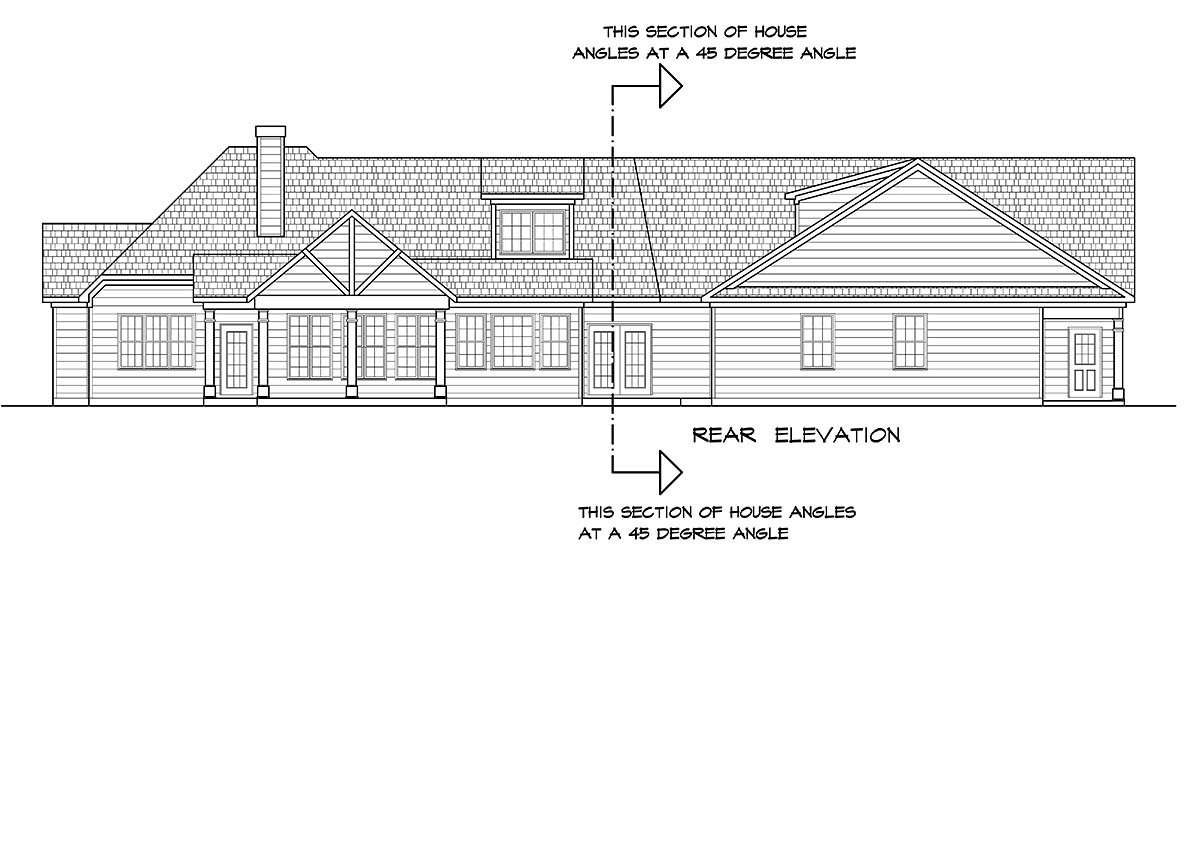 House Plan 60077 Rear Elevation
