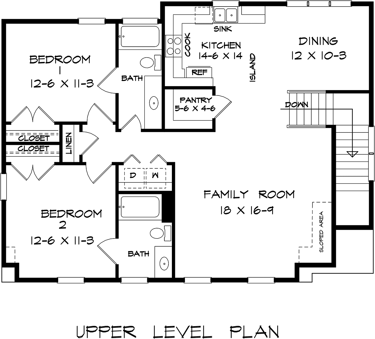 Garage-Living Plan 60079 Level Two