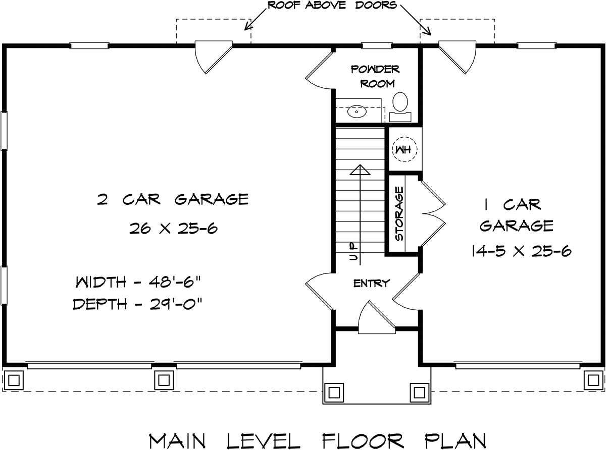 Garage Plan 60081 - 3 Car Garage Apartment Level One