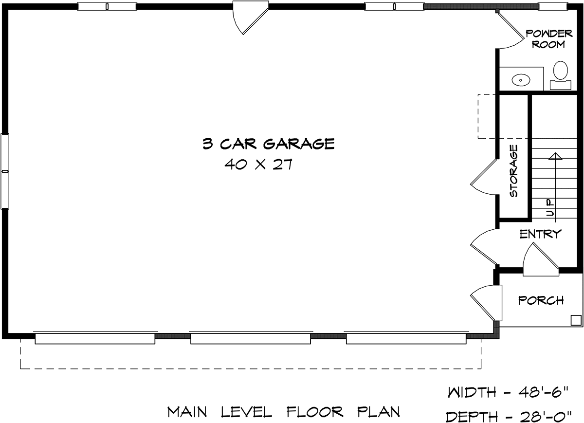 Garage Plan 60089 - 3 Car Garage Apartment Level One