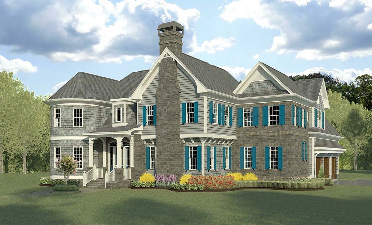 Cape Cod, French Country, Traditional Plan with 3740 Sq. Ft., 4 Bedrooms, 5 Bathrooms, 3 Car Garage Elevation